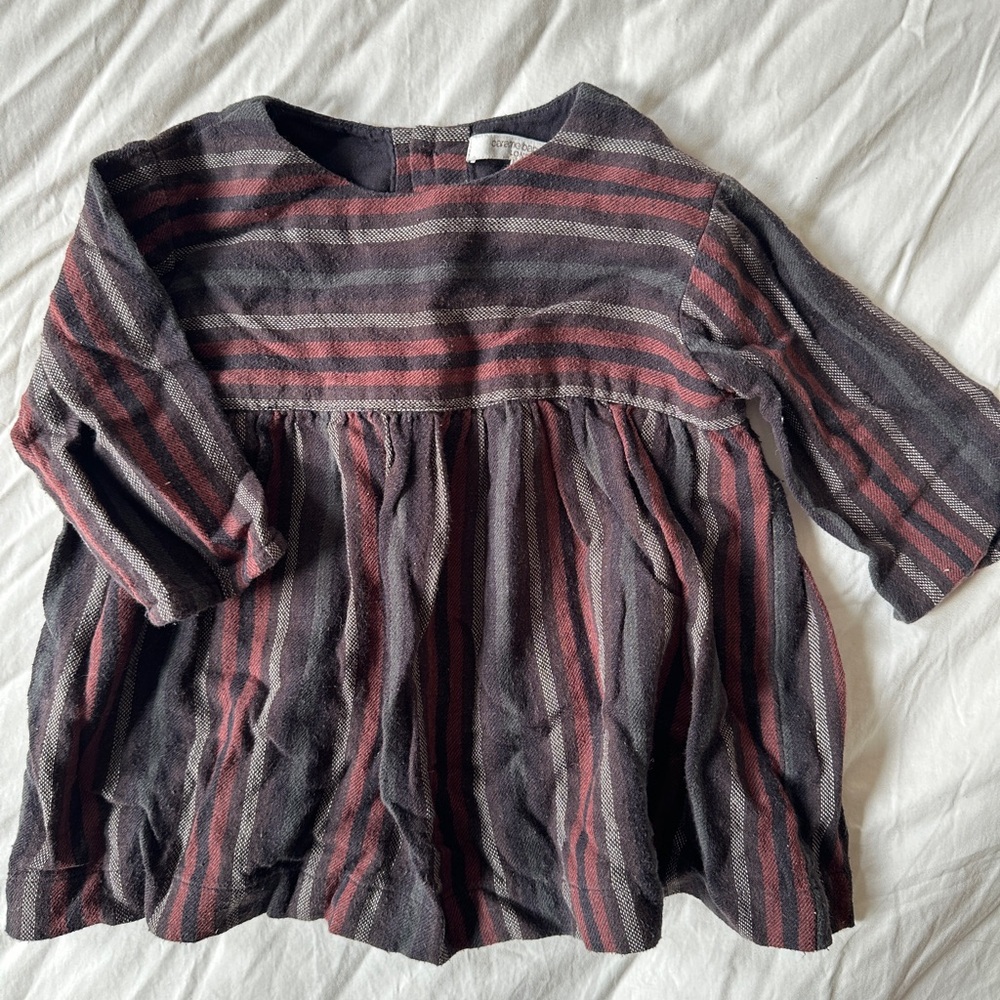 Caramel Striped Long Sleeve Dress